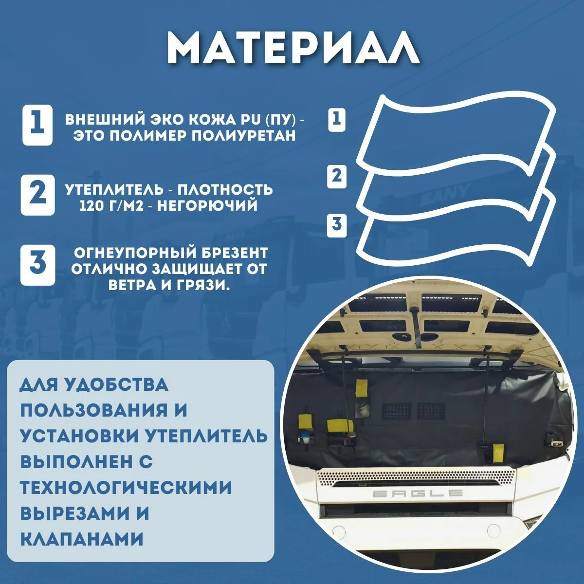 Утеплитель кабины и радиатора FAW JH6 ONYX