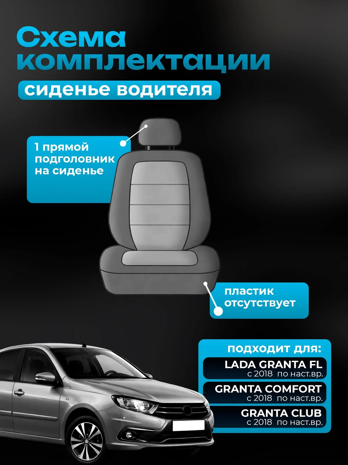 Чехлы на Лада Гранта алькантара водитель