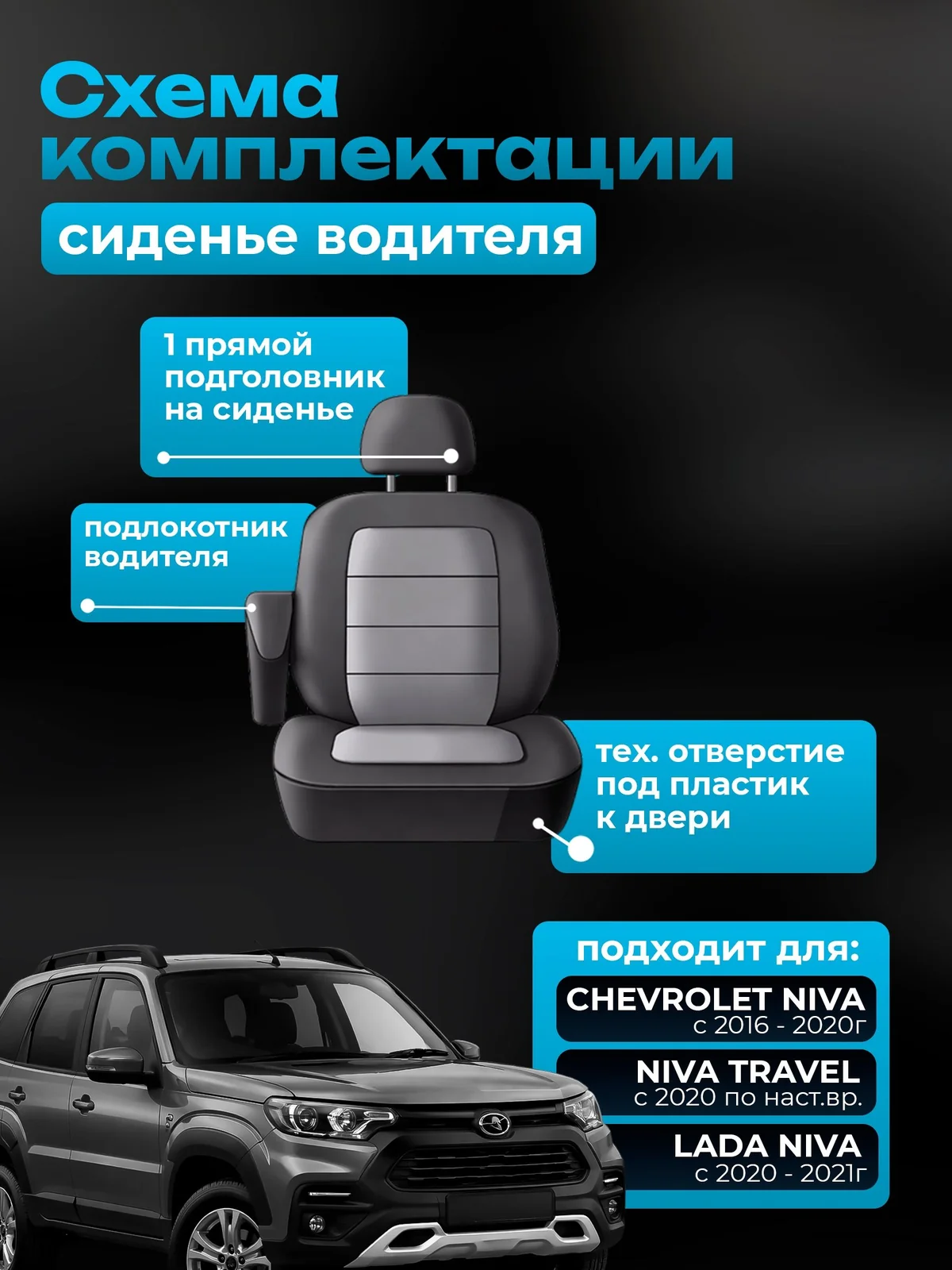 Чехол водителя Лада Нива Тревел экокожа